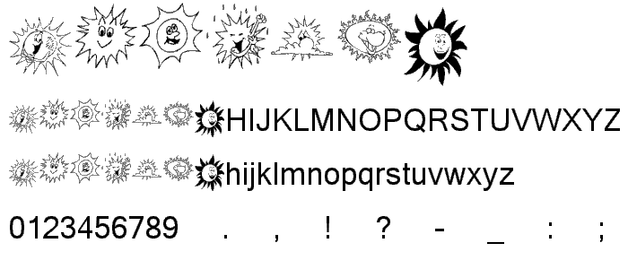 KR Sun Dings font